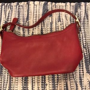 Coach red leather mini purse